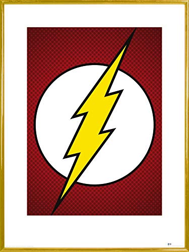 1art1 Flash Poster Kunstdruck Bild und Kunststoff-Rahmen - Logo, DC Comics (80 x 60cm) von 1art1