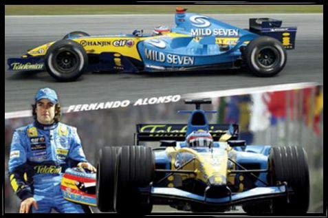 1art1 Formel 1 Poster Plakat | Bild und Kunststoff-Rahmen - Fernando Alonso, Collage 1 (91 x 61cm) von 1art1