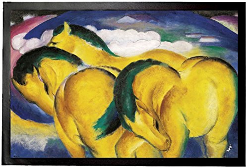 1art1 Franz Marc Die Kleinen Gelben Pferde, 1912 Fußmatte Dekomatte Innenbereich | Design Türmatte 60x40 cm von 1art1