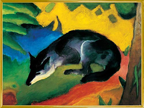 1art1 Franz Marc Poster Kunstdruck Bild und Kunststoff-Rahmen - Der Blaue Fuchs, 1911 (80 x 60cm) von 1art1