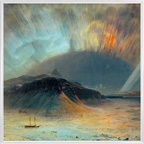 1art1 Frederic Church Poster Kunstdruck Bild und Kunststoff-Rahmen - Aurora Borealis, 1865 (40 x 40cm) von 1art1