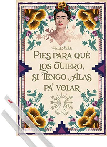 1art1 Frida Kahlo Plakat | Bild (91x61 cm) Wozu Brauche Ich Füße, Wenn Ich Flügel Habe + EIN Paar Posterleisten, Transparent von 1art1