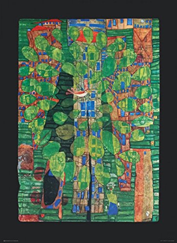 1art1 Friedensreich Hundertwasser Poster Singender Vogel Auf Einem Baum Kunstdruck Bild 77x56 cm von 1art1