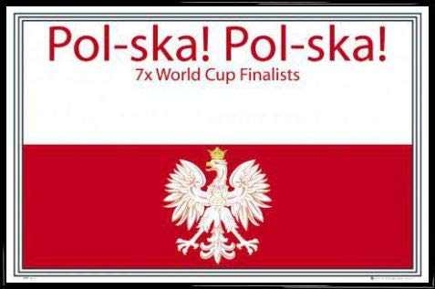 1art1 Fußball Poster Plakat | Bild und Kunststoff-Rahmen - Poland, Pol-ska! Pol-ska! (91 x 61cm) von 1art1