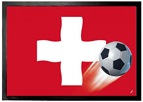 1art1 Fußball Schweiz Länder-Flagge Fußmatte Dekomatte Innenbereich | Design Türmatte 70x50 cm 1art1 Fußball Schweiz Länder-Flagge Fußmatte Dekomatte Innenbereich | Design Türmatte 70x50 cm von 1art1