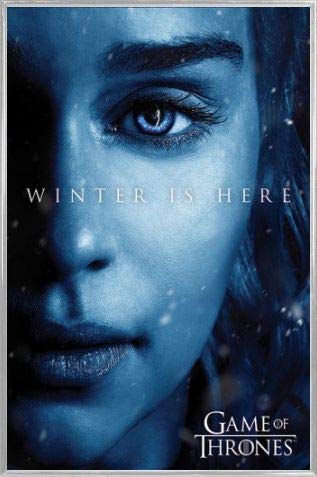 1art1 Game of Thrones Poster Plakat | Bild und Kunststoff-Rahmen - Der Winter Ist Da - Daenerys Targaryen (91 x 61cm) von 1art1