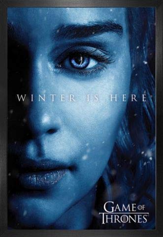 1art1 Game of Thrones Poster Plakat | Bild und MDF-Rahmen - Der Winter Ist Da - Daenerys Targaryen (91 x 61cm) von 1art1