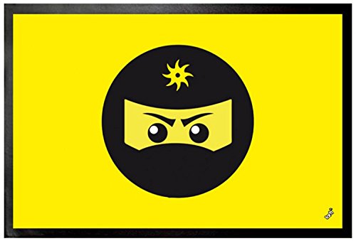 1art1 Gaming Ninja Icon, Gelb Fußmatte Dekomatte Innenbereich | Design Türmatte 60x40 cm von 1art1