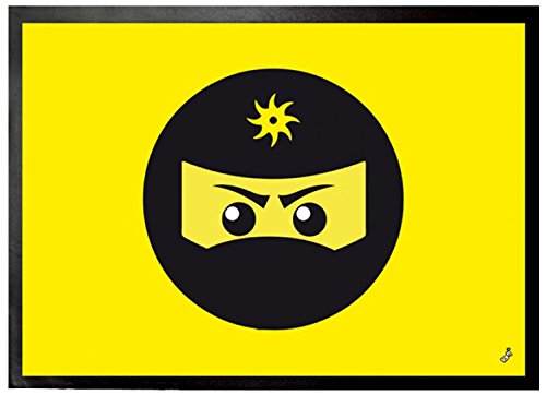 1art1 Gaming Ninja Icon, Gelb Fußmatte Dekomatte Innenbereich | Design Türmatte 70x50 cm von 1art1