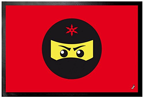 1art1 Gaming Ninja Icon, Rot Fußmatte Dekomatte Innenbereich | Design Türmatte 60x40 cm von 1art1