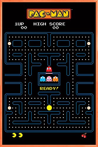 1art1 Gaming Poster Plakat | Bild und Kunststoff-Rahmen - Pac-Man Labyrinth (91 x 61cm) von 1art1