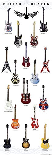 1art1 Gitarren Poster Guitar Heaven, Rock Hall of Fame Bilder Leinwand-Bild Auf Keilrahmen | XXL-Wandbild Poster Kunstdruck Als Leinwandbild 150x50 cm von 1art1