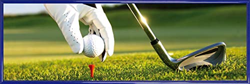 1art1 Golf Poster Kunstdruck Bild und Kunststoff-Rahmen - Der Perfekte Schwung In Den Tag (91 x 30cm) von 1art1