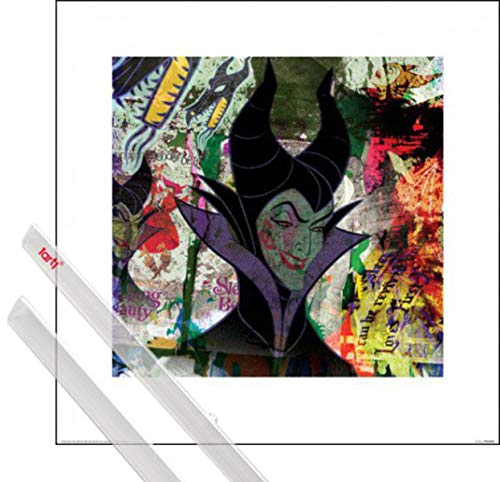 1art1 Graffiti Kunstdruck (40x40 cm) Maleficent, Die Böse Fee, Dornröschen + EIN Paar Posterleisten, Transparent von 1art1
