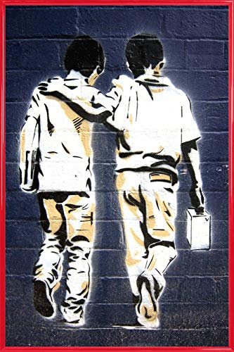 1art1 Graffiti Poster Plakat | Bild und Kunststoff-Rahmen - Freunde (91 x 61cm) von 1art1