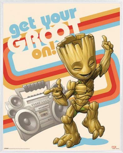 1art1 Guardians of The Galaxy Poster Mini-Poster und Kunststoff-Rahmen - Vol. 2 Get Your Groot On (50 x 40cm) von 1art1