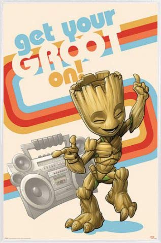 1art1 Guardians of The Galaxy Poster Plakat | Bild und Kunststoff-Rahmen - Get Your Groot On (91 x 61cm) von 1art1