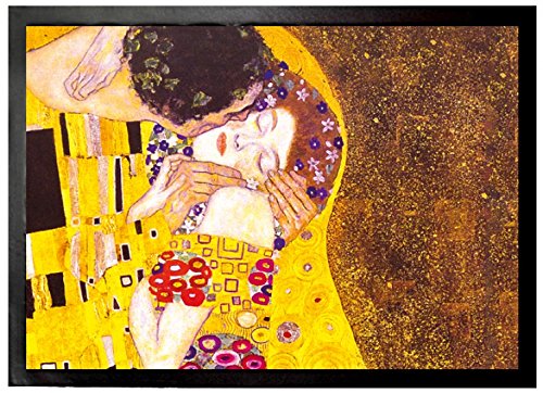 1art1 Gustav Klimt Der Kuss, 1908 Fußmatte Dekomatte Innenbereich | Design Türmatte 70x50 cm von 1art1