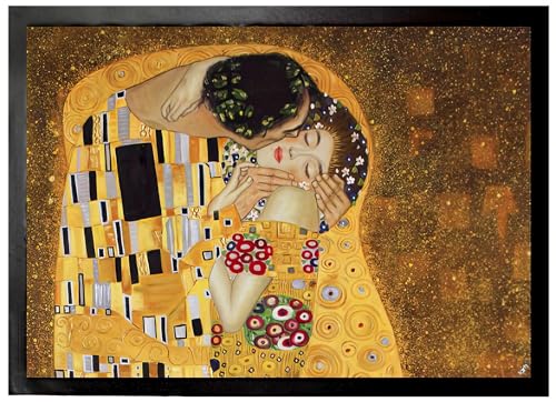 1art1 Gustav Klimt Der Kuß II Fußmatte Dekomatte Innenbereich | Design Türmatte 70x50 cm von 1art1