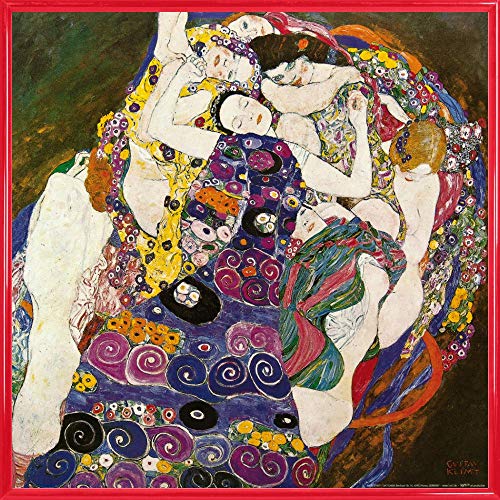 1art1 Gustav Klimt Poster Kunstdruck Bild und Kunststoff-Rahmen - Die Jungfrau, 1912-1913 (40 x 40cm) von 1art1