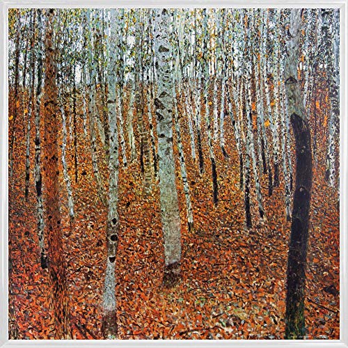 1art1 Gustav Klimt Poster Kunstdruck Bild und Kunststoff-Rahmen - Birkenwald, 1903 (40 x 40cm) von 1art1