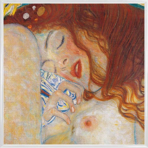 1art1 Gustav Klimt Poster Kunstdruck Bild und Kunststoff-Rahmen - Danaë, 1907, Detail (40 x 40cm) von 1art1