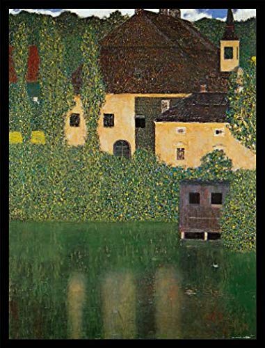 Gustav Klimt Poster Kunstdruck Bild und MDF-Rahmen Schwarz - Schloss Kammer Am Attersee I, 1910 (80 x 60cm) von 1art1