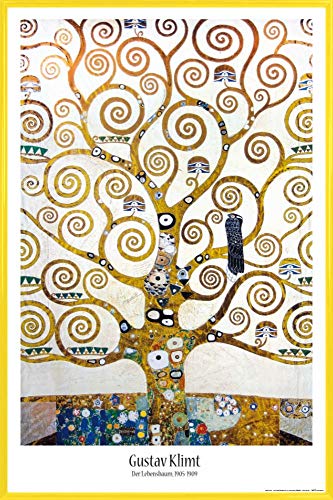 1art1 Gustav Klimt Poster Plakat | Bild und Kunststoff-Rahmen - Der Lebensbaum (Detail) (91 x 61cm) von 1art1