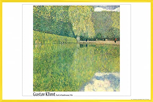 1art1 Gustav Klimt Poster Plakat | Bild und Kunststoff-Rahmen - Park Schönbrunn, 1916 (91 x 61cm) von 1art1