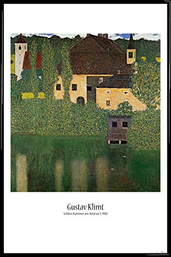 1art1 Gustav Klimt Poster Plakat | Bild und Kunststoff-Rahmen - Schloss Kammer Am Attersee I, 1910 (91 x 61cm) von 1art1