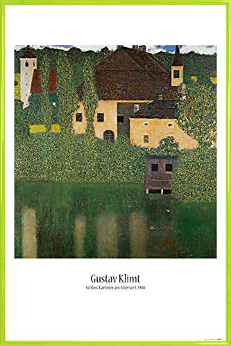 1art1 Gustav Klimt Poster Plakat | Bild und Kunststoff-Rahmen - Schloss Kammer Am Attersee I, 1910 (91 x 61cm) von 1art1