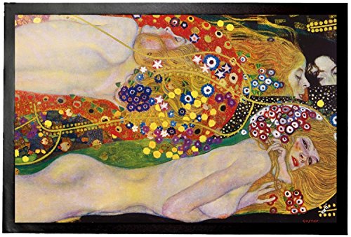 1art1 Gustav Klimt Wasserschlangen II, 1904-1907 Fußmatte Dekomatte Innenbereich | Design Türmatte 60x40 cm von 1art1