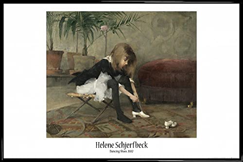 1art1 Helene Schjerfbeck Poster Plakat | Bild und Kunststoff-Rahmen - Die Tanzschuhe, 1882 (91 x 61cm) von 1art1