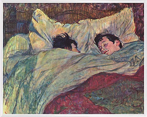 1art1 Henri De Toulouse-Lautrec Poster Kunstdruck Bild und Kunststoff-Rahmen - Das Bett, 1893 (50 x 40cm) von 1art1