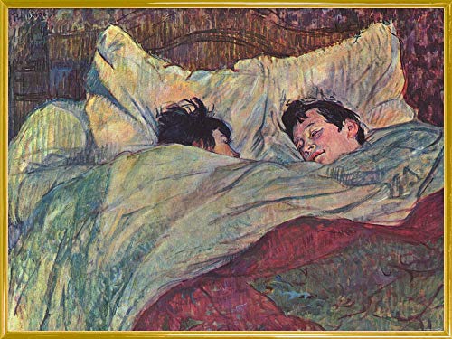 1art1 Henri De Toulouse-Lautrec Poster Kunstdruck Bild und Kunststoff-Rahmen - Das Bett, 1893 (80 x 60cm) von 1art1