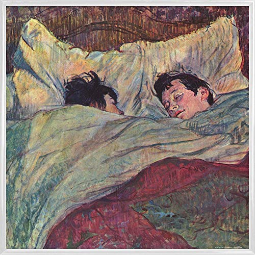 1art1 Henri De Toulouse-Lautrec Poster Kunstdruck Bild und Kunststoff-Rahmen - Das Bett, 1893 (40 x 40cm) von 1art1