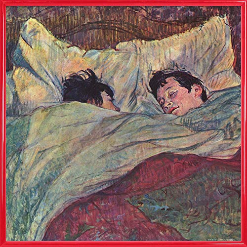 1art1 Henri De Toulouse-Lautrec Poster Kunstdruck Bild und Kunststoff-Rahmen - Das Bett, 1893 (40 x 40cm) von 1art1