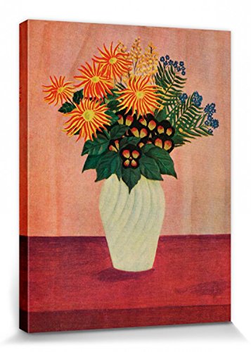 1art1 Henri Rousseau Poster Blumen In Einer Vase, 1910 Bilder Leinwand-Bild Auf Keilrahmen | XXL-Wandbild Poster Kunstdruck Als Leinwandbild 40x30 cm von 1art1