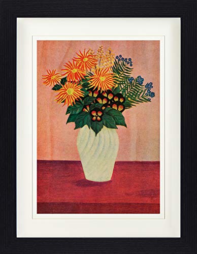 1art1 Henri Rousseau Poster Blumen In Einer Vase, 1910 Gerahmtes Bild Mit Edlem Passepartout | Wand-Bilder | Im Bilderrahmen 40x30 cm von 1art1