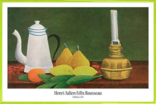 1art1 Henri Rousseau Poster Plakat | Bild und Kunststoff-Rahmen - Stillleben, 1907 (91 x 61cm) von 1art1