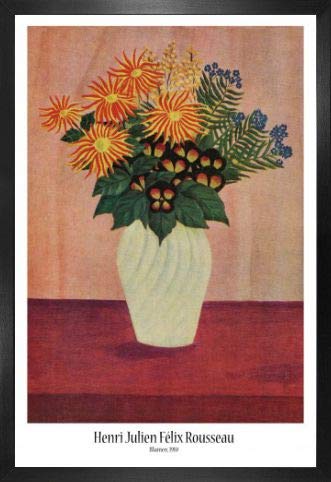 1art1 Henri Rousseau Poster Plakat | Bild und MDF-Rahmen - Blumen In Einer Vase, 1910 (91 x 61cm) von 1art1