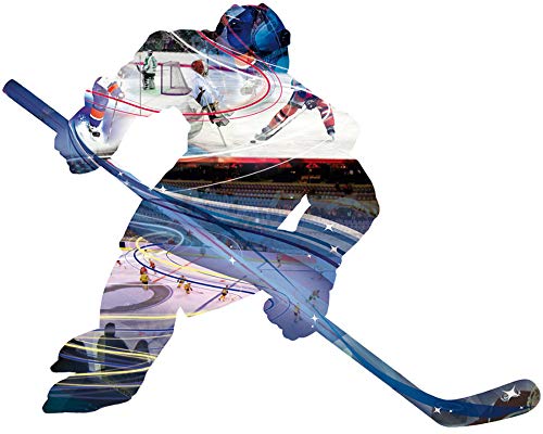 1art1 Hockey Eishockey-Spieler, Motivgröße 58 x 45 Cm Wand-Tattoo | Deko Wandaufkleber für Wohnzimmer Kinderzimmer Küche Bad Flur | Wandsticker für Tür Wand Möbel/Schrank 60x35 cm von 1art1