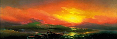 1art1 Ivan Aivazovsky Die Neunte Welle, 1850, 1-Teilig Selbstklebende Fototapete Poster-Tapete 240x75 cm von 1art1