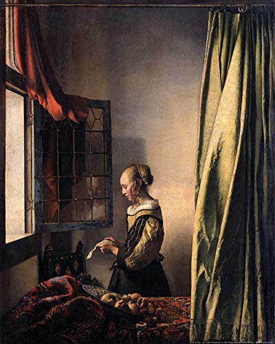 1art1 Johannes Vermeer Poster Brieflesendes Mädchen Am Offenen Fenster, 1657–1659 Kunstdruck Bild 50x40 cm von 1art1