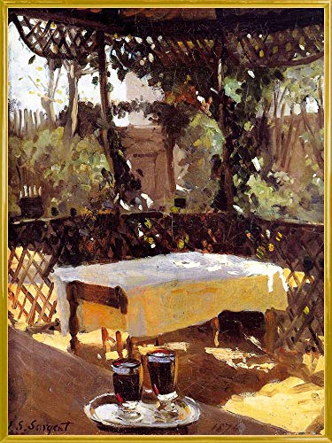 1art1 John Singer Sargent Poster Kunstdruck Bild und Kunststoff-Rahmen - Zwei Weingläser, 1874 (80 x 60cm) von 1art1