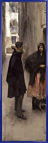 1art1 John Singer Sargent Poster Kunstdruck Bild und Kunststoff-Rahmen - Straße In Venedig, 1882 (91 x 30cm) von 1art1