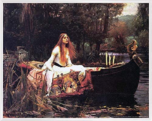 1art1 John William Waterhouse Poster Kunstdruck Bild und Kunststoff-Rahmen - Die Dame Von Shalott, 1888 (50 x 40cm) von 1art1