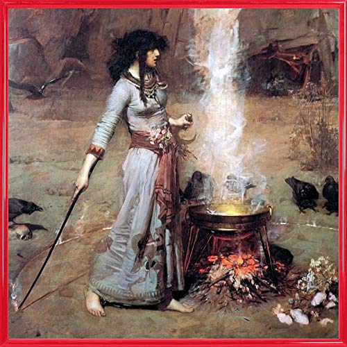 1art1 John William Waterhouse Poster Kunstdruck Bild und Kunststoff-Rahmen - Der Magische Kreis, 1886 (40 x 40cm) von 1art1