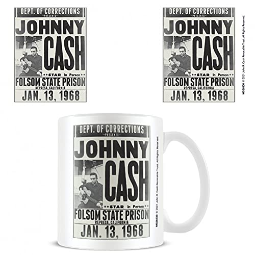 Johnny Cash, Folsom State Prison Foto-Tasse Kaffeetasse (9x8 cm) + 1x Überraschungs-Sticker von 1art1