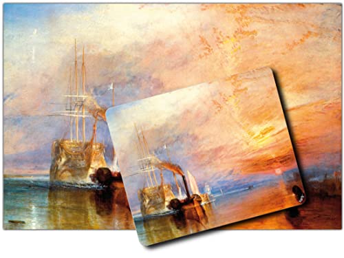 1art1 Joseph William Turner, Die Kämpfende Temeraire, 1839 1 Kunstdruck Bild (120x80 cm) + 1 Mauspad (23x19 cm) Geschenkset von 1art1